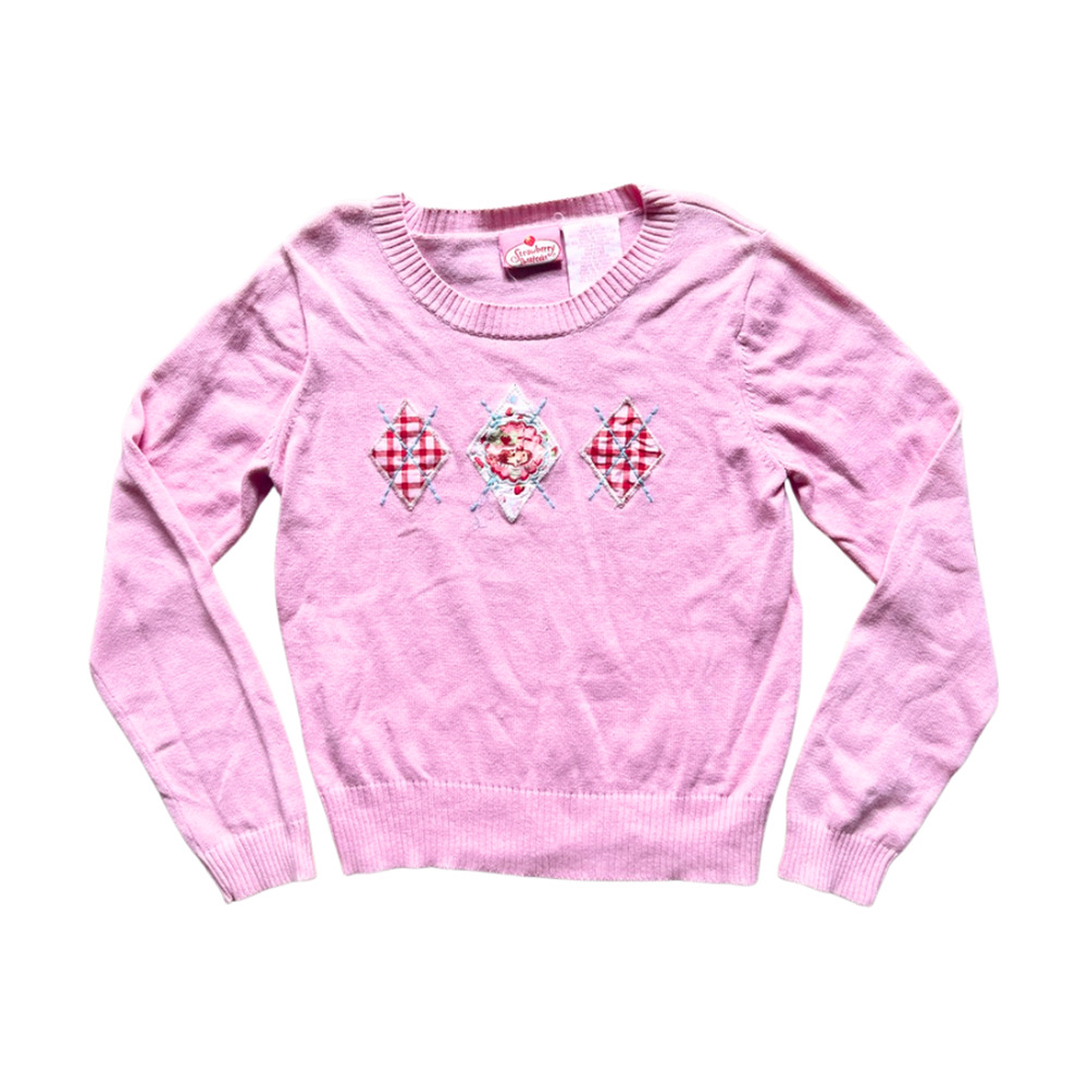 Vtg Y2K Strawberry Shortcake Girls Sweater M Pink Cottagecore Nostalgic Feminine